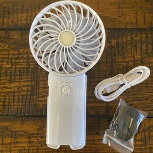 TWO (2) Portable Rechargeable Fans NIB